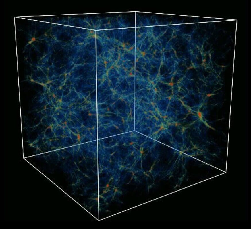 宇宙の大規模構造のシミュレーション画像