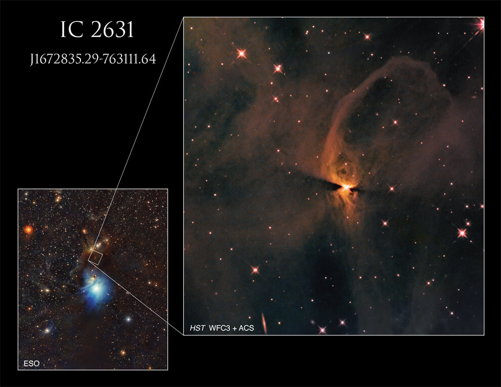ハッブル宇宙望遠鏡が捉えた反射星雲「IC 2631」
