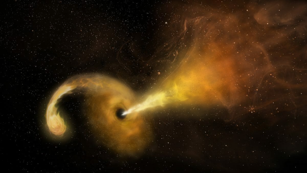 恒星がブラックホールに破壊される様子