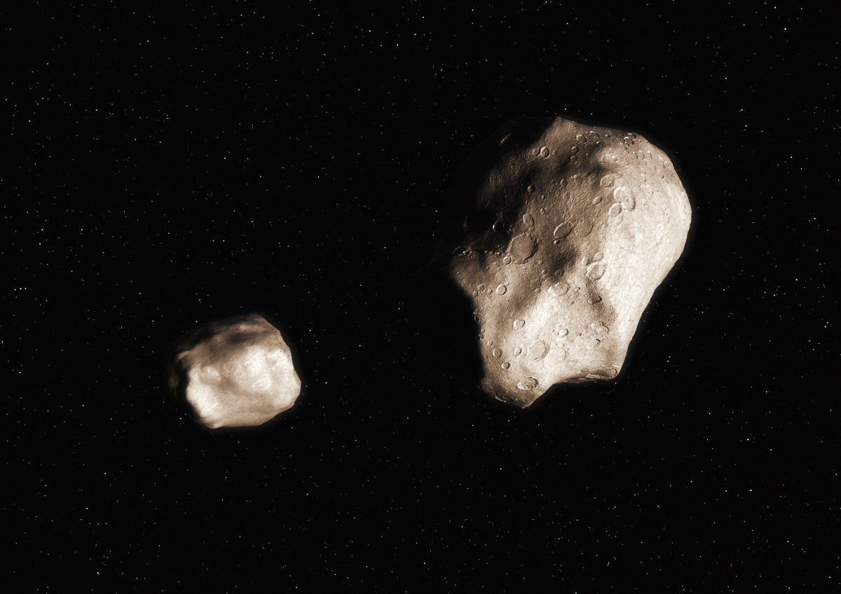 2つに分裂した小惑星の想像図