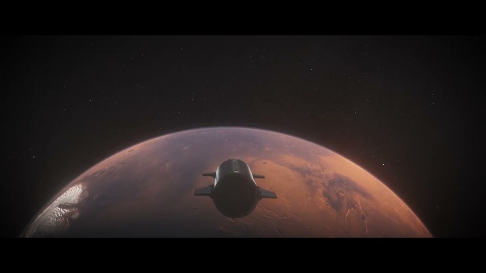 SpaceXがスターシップの美麗CGアニメ