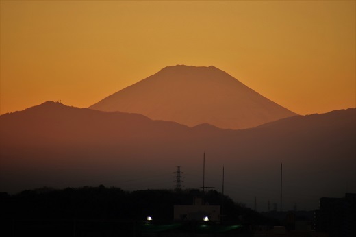 師走の日の入りと赤富士6