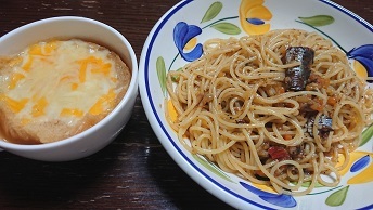 絶望スパゲティとオニオングラタンスープ